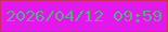 文字の大きさ：1、枠の色：c6315f、背景の色：e318ea、文字の色：5ca884 無料ブログパーツのブログ時計