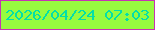 文字の大きさ：4、枠の色：c634b3、背景の色：97fb3f、文字の色：03dfa8 無料ブログパーツのブログ時計