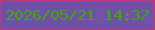 文字の大きさ：5、枠の色：c63574、背景の色：7050a7、文字の色：3eab04 無料ブログパーツのブログ時計