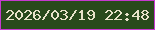 文字の大きさ：4、枠の色：c639cf、背景の色：294a1c、文字の色：e8e3c9 無料ブログパーツのブログ時計
