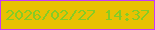 文字の大きさ：3、枠の色：c639fa、背景の色：e8c103、文字の色：85cc25 無料ブログパーツのブログ時計