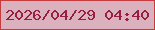 文字の大きさ：1、枠の色：c63b3e、背景の色：dbb1be、文字の色：972041 無料ブログパーツのブログ時計