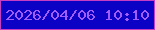 文字の大きさ：4、枠の色：c63cc3、背景の色：0b02c5、文字の色：a05cfd 無料ブログパーツのブログ時計