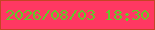 文字の大きさ：2、枠の色：c64424、背景の色：ff3862、文字の色：61ca29 無料ブログパーツのブログ時計