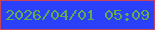文字の大きさ：5、枠の色：c6455b、背景の色：2b40fb、文字の色：62ab4e 無料ブログパーツのブログ時計