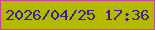 文字の大きさ：5、枠の色：c645a3、背景の色：b4b900、文字の色：39218f 無料ブログパーツのブログ時計