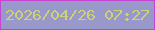 文字の大きさ：4、枠の色：c645d0、背景の色：9899ca、文字の色：ced07a 無料ブログパーツのブログ時計