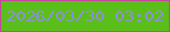 文字の大きさ：3、枠の色：c6469e、背景の色：5abf19、文字の色：928be1 無料ブログパーツのブログ時計