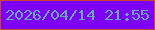 文字の大きさ：1、枠の色：c6472e、背景の色：7d00f5、文字の色：66aab4 無料ブログパーツのブログ時計