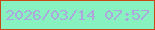 文字の大きさ：5、枠の色：c64a18、背景の色：87f2c0、文字の色：aca6dd 無料ブログパーツのブログ時計