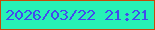 文字の大きさ：5、枠の色：c64b08、背景の色：27f1b6、文字の色：434aee 無料ブログパーツのブログ時計