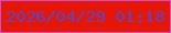 文字の大きさ：3、枠の色：c64ddb、背景の色：e71600、文字の色：5943d3 無料ブログパーツのブログ時計