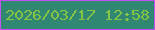 文字の大きさ：1、枠の色：c64ef5、背景の色：308872、文字の色：86c448 無料ブログパーツのブログ時計