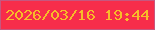 文字の大きさ：3、枠の色：c6577f、背景の色：f72d4a、文字の色：f7bc29 無料ブログパーツのブログ時計