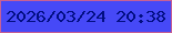 文字の大きさ：2、枠の色：c66095、背景の色：4649f7、文字の色：020e82 無料ブログパーツのブログ時計