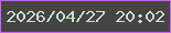 文字の大きさ：4、枠の色：c665f1、背景の色：444444、文字の色：cadec9 無料ブログパーツのブログ時計