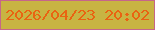 文字の大きさ：5、枠の色：c66689、背景の色：c8b442、文字の色：e96312 無料ブログパーツのブログ時計
