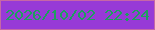 文字の大きさ：3、枠の色：c667a6、背景の色：973ad7、文字の色：1d9f5e 無料ブログパーツのブログ時計