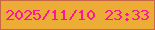 文字の大きさ：3、枠の色：c66847、背景の色：ebad36、文字の色：fc1796 無料ブログパーツのブログ時計