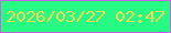 文字の大きさ：3、枠の色：c668e3、背景の色：26fb83、文字の色：f4da58 無料ブログパーツのブログ時計