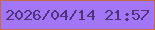 文字の大きさ：1、枠の色：c66945、背景の色：a376f5、文字の色：53307c 無料ブログパーツのブログ時計