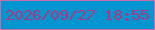 文字の大きさ：4、枠の色：c66ea7、背景の色：0395cf、文字の色：b13681 無料ブログパーツのブログ時計