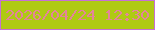 文字の大きさ：5、枠の色：c670d5、背景の色：afca13、文字の色：e4849b 無料ブログパーツのブログ時計
