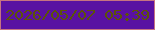 文字の大きさ：5、枠の色：c67381、背景の色：5911a2、文字の色：5c5308 無料ブログパーツのブログ時計