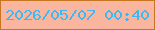 文字の大きさ：3、枠の色：c67620、背景の色：fab59f、文字の色：3db8f1 無料ブログパーツのブログ時計