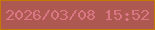 文字の大きさ：3、枠の色：c67902、背景の色：ae5852、文字の色：db7685 無料ブログパーツのブログ時計