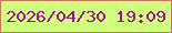 文字の大きさ：5、枠の色：c6795a、背景の色：d0ff7e、文字の色：9a1391 無料ブログパーツのブログ時計