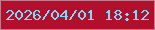 文字の大きさ：3、枠の色：c6798d、背景の色：b10f2b、文字の色：80dafc 無料ブログパーツのブログ時計