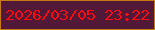 文字の大きさ：1、枠の色：c67a0f、背景の色：521837、文字の色：fa0a0e 無料ブログパーツのブログ時計