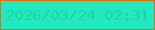 文字の大きさ：4、枠の色：c67a16、背景の色：21eac1、文字の色：1dd59d 無料ブログパーツのブログ時計