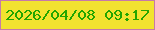 文字の大きさ：3、枠の色：c67aa8、背景の色：f2e32f、文字の色：23a500 無料ブログパーツのブログ時計