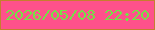 文字の大きさ：4、枠の色：c67e2e、背景の色：fe518b、文字の色：73e246 無料ブログパーツのブログ時計