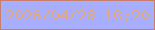 文字の大きさ：1、枠の色：c67e6e、背景の色：a7aefe、文字の色：e4a981 無料ブログパーツのブログ時計
