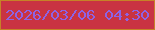 文字の大きさ：2、枠の色：c68227、背景の色：c93342、文字の色：8d63e4 無料ブログパーツのブログ時計