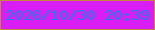 文字の大きさ：1、枠の色：c6853a、背景の色：d81df5、文字の色：257ce4 無料ブログパーツのブログ時計