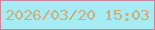 文字の大きさ：4、枠の色：c6879a、背景の色：a6ecf4、文字の色：cbae7d 無料ブログパーツのブログ時計