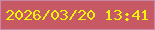 文字の大きさ：5、枠の色：c687a8、背景の色：c75965、文字の色：f7f409 無料ブログパーツのブログ時計