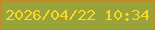 文字の大きさ：1、枠の色：c68825、背景の色：9aa339、文字の色：f7d728 無料ブログパーツのブログ時計