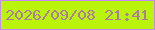 文字の大きさ：1、枠の色：c689fa、背景の色：bbf40b、文字の色：af7ba2 無料ブログパーツのブログ時計