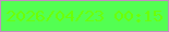 文字の大きさ：1、枠の色：c68bc2、背景の色：53ff52、文字の色：6dff04 無料ブログパーツのブログ時計