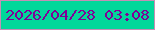 文字の大きさ：1、枠の色：c68fb5、背景の色：02d89a、文字の色：800297 無料ブログパーツのブログ時計