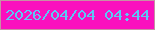 文字の大きさ：5、枠の色：c690a4、背景の色：fa10be、文字の色：5cc8f6 無料ブログパーツのブログ時計