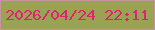 文字の大きさ：2、枠の色：c6949d、背景の色：9aa354、文字の色：da2671 無料ブログパーツのブログ時計