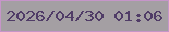 文字の大きさ：4、枠の色：c695c9、背景の色：a49fa3、文字の色：503c67 無料ブログパーツのブログ時計