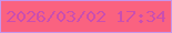 文字の大きさ：3、枠の色：c695ec、背景の色：fa6280、文字の色：cb4eaf 無料ブログパーツのブログ時計