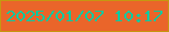 文字の大きさ：5、枠の色：c69711、背景の色：ea652a、文字の色：08caa1 無料ブログパーツのブログ時計